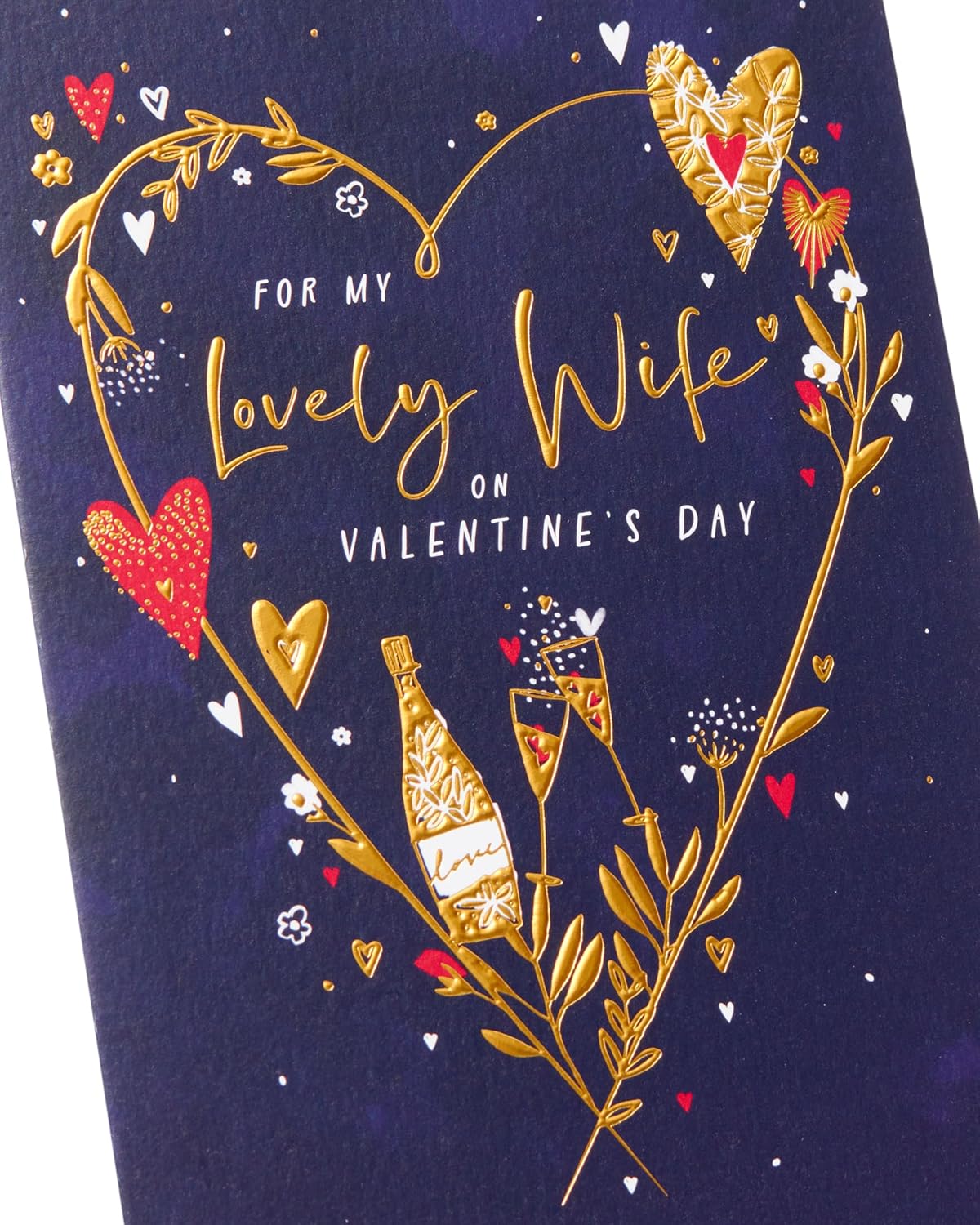 Gold Heart Design Wife Valentine's Day Card