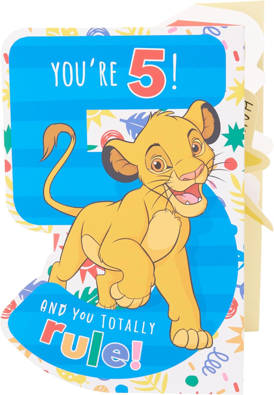 Disney The Lion King Simba Pop-Up Design 5th Birthday Card