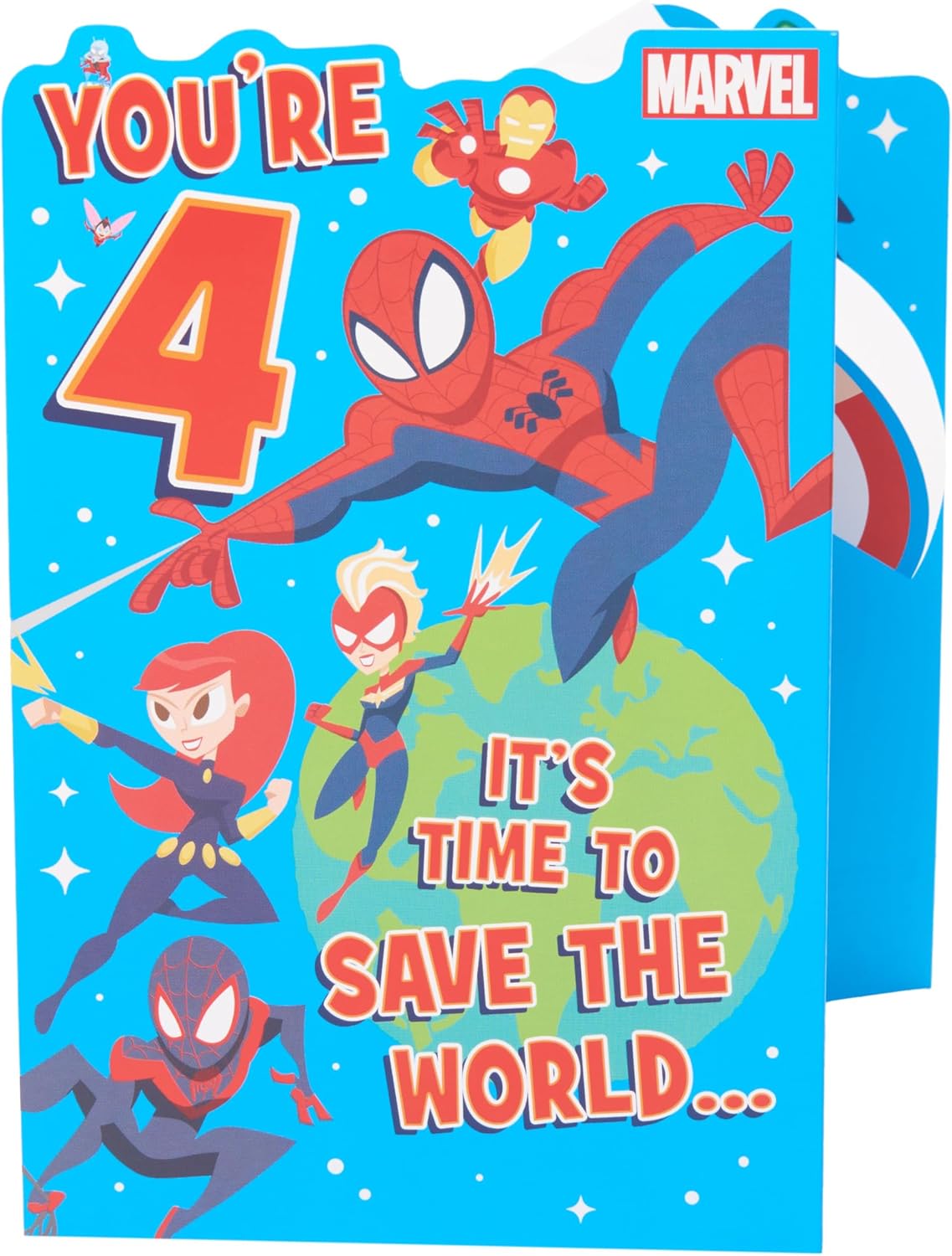 Marvel Pop-Up Design 4th Birthday Card