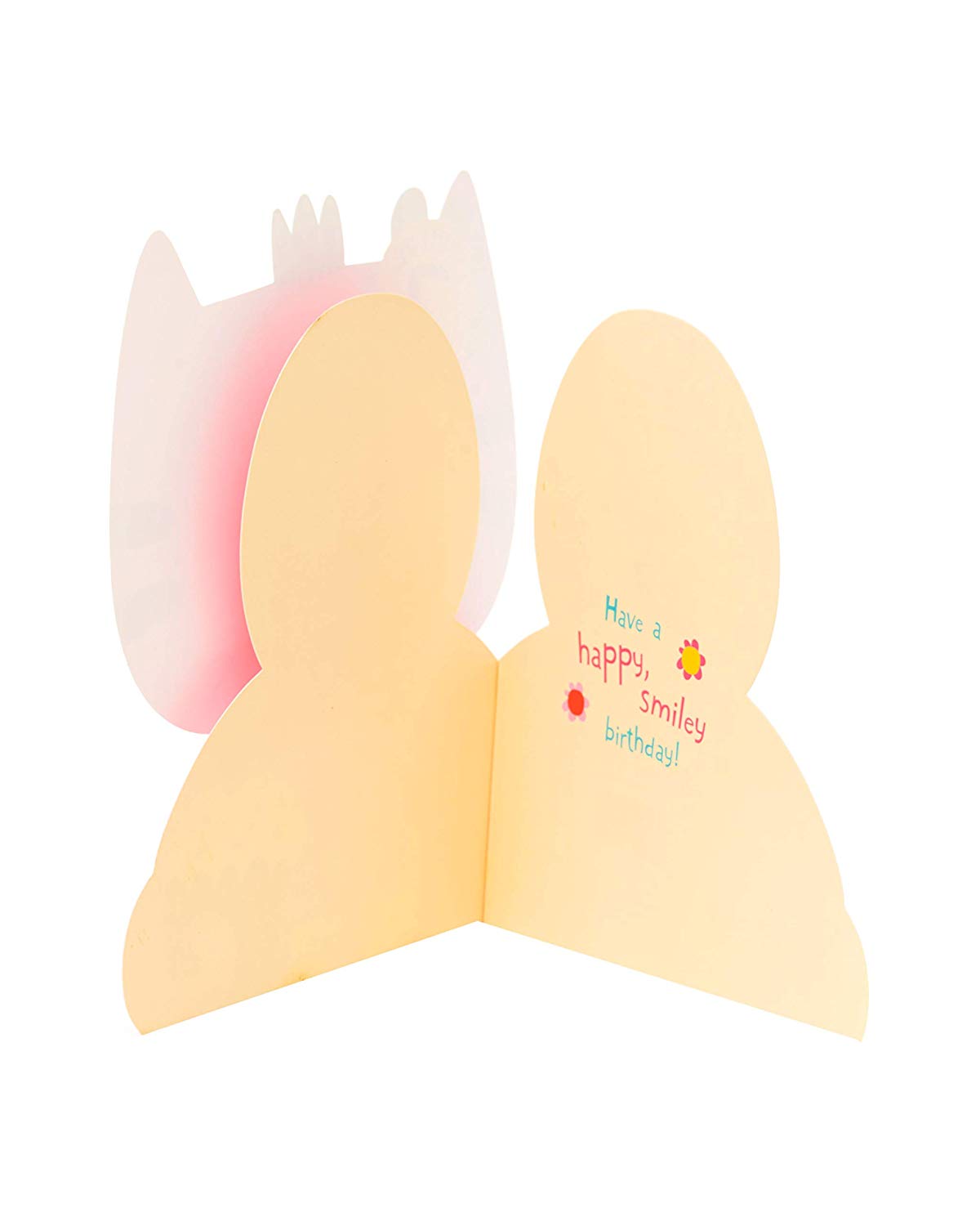 3 Year Old Cute Pink Kitten Card with Badge For Girl