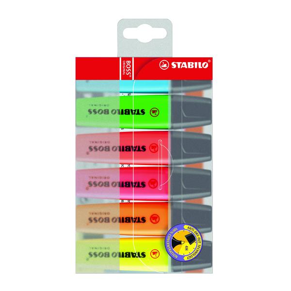 Pack of 6 Stabilo Boss Original Assorted Highlighters 70/56