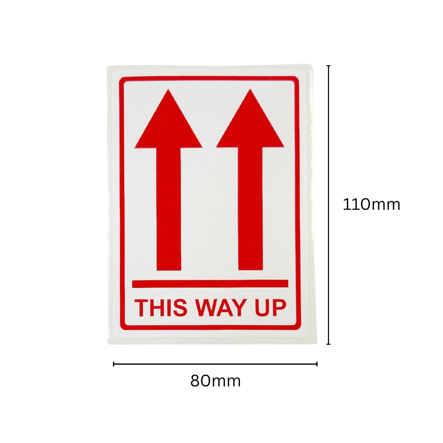 Pack of 3 This Way UP Self-Adhesive Labels 80x110mm