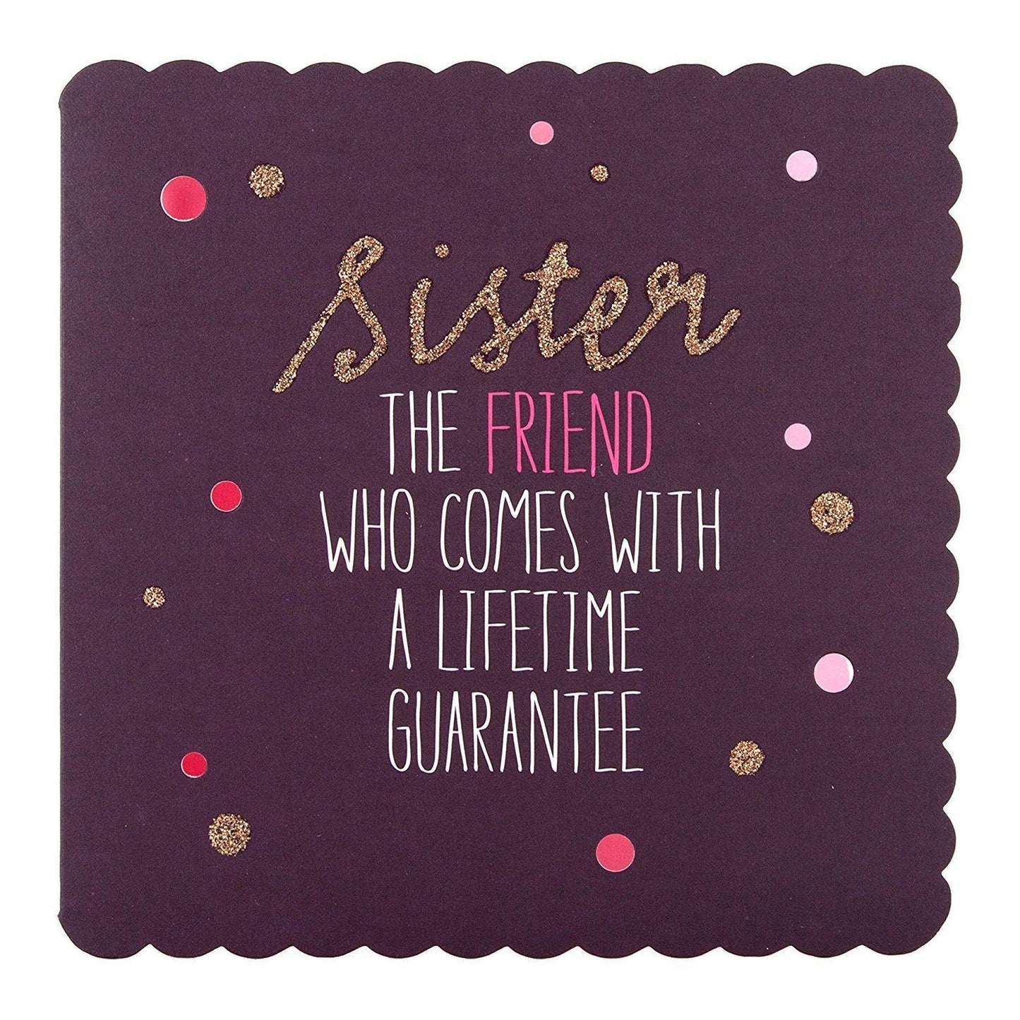 Sister Birthday Card Glitter Finished Die Cut Edge Design