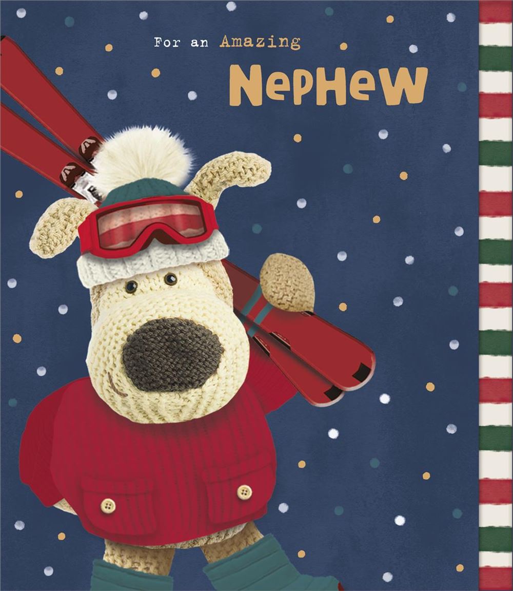 Boofle With Skies Nephew Christmas Card
