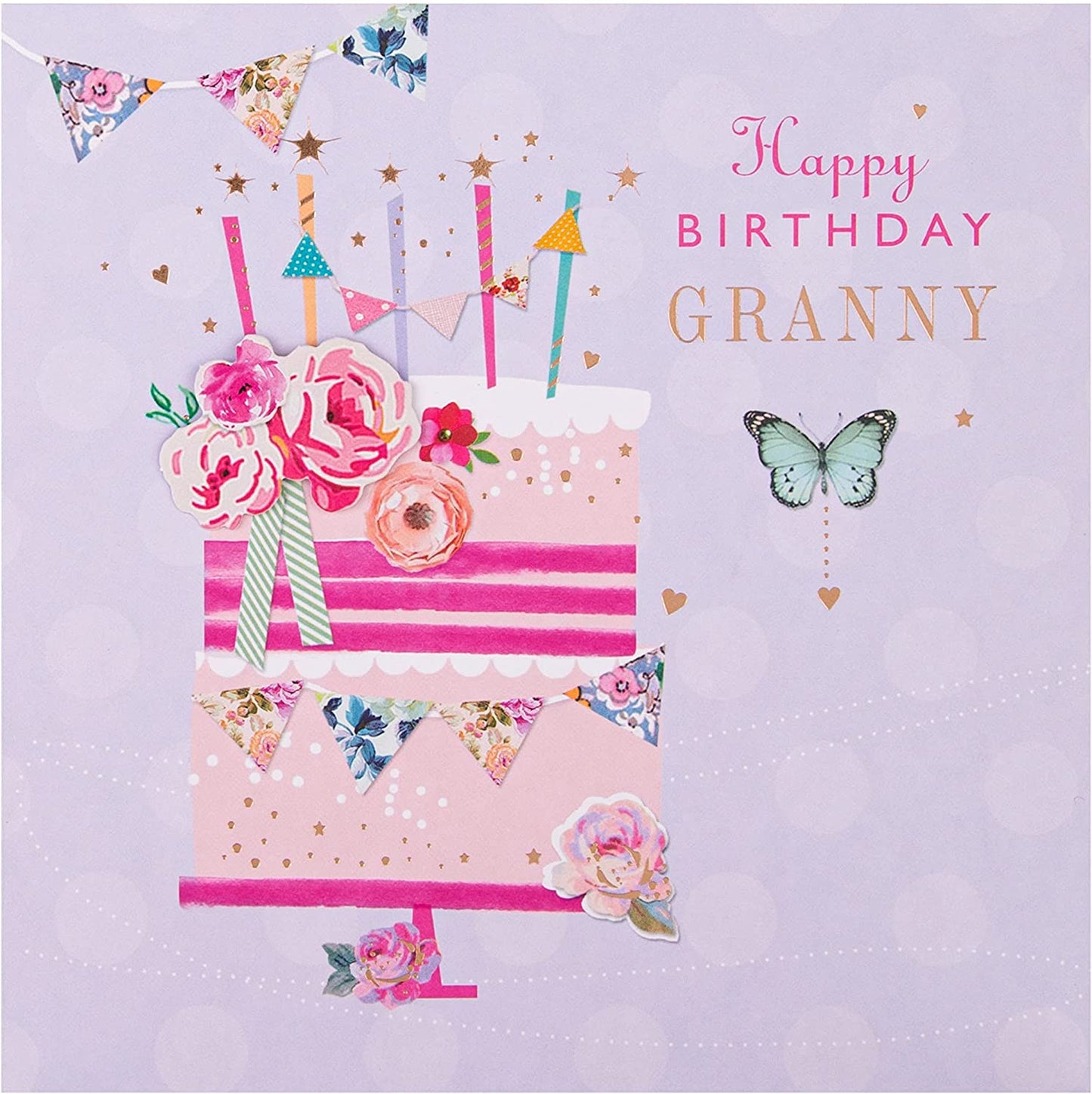 Classic Cake and Candles Design Granny Birthday Card