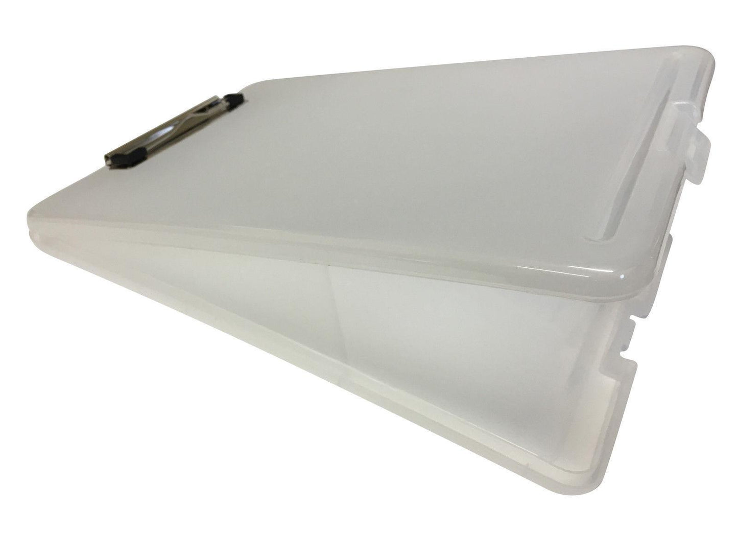 Pack of 2 A4 Clear Clipboard Box Files - Storage Filing Case