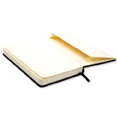 Silvine Executive 160pp 90gsm Soft Feel Pocket Black Notebook Ruled with Marker Ribbon 143x90mm