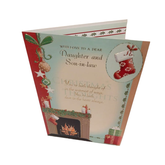 To A Dear Daughter and Son-in-law At Christmas Time Greetings Card