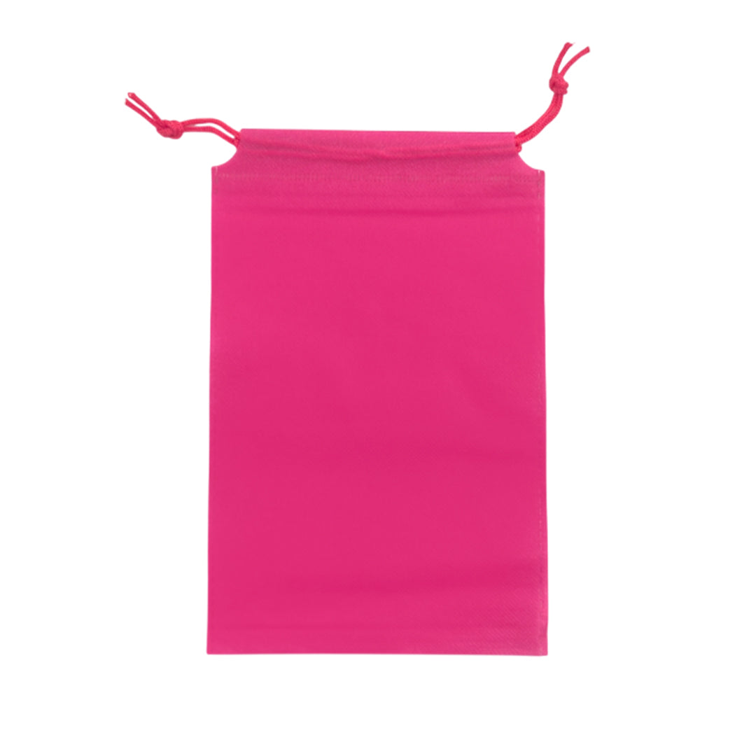 Pack of 25 Pink Coloured 27x20cm Non-Woven Drawstring Bags