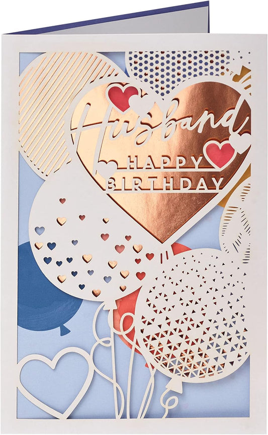 Laser Cut Design Husband Birthday Card