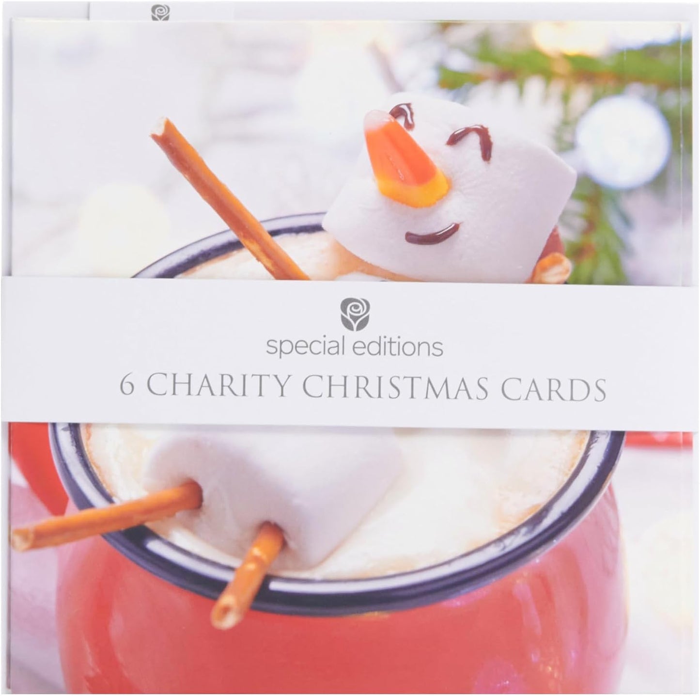 Pack of 6 Marshmallow Snowman Charity Christmas Cards