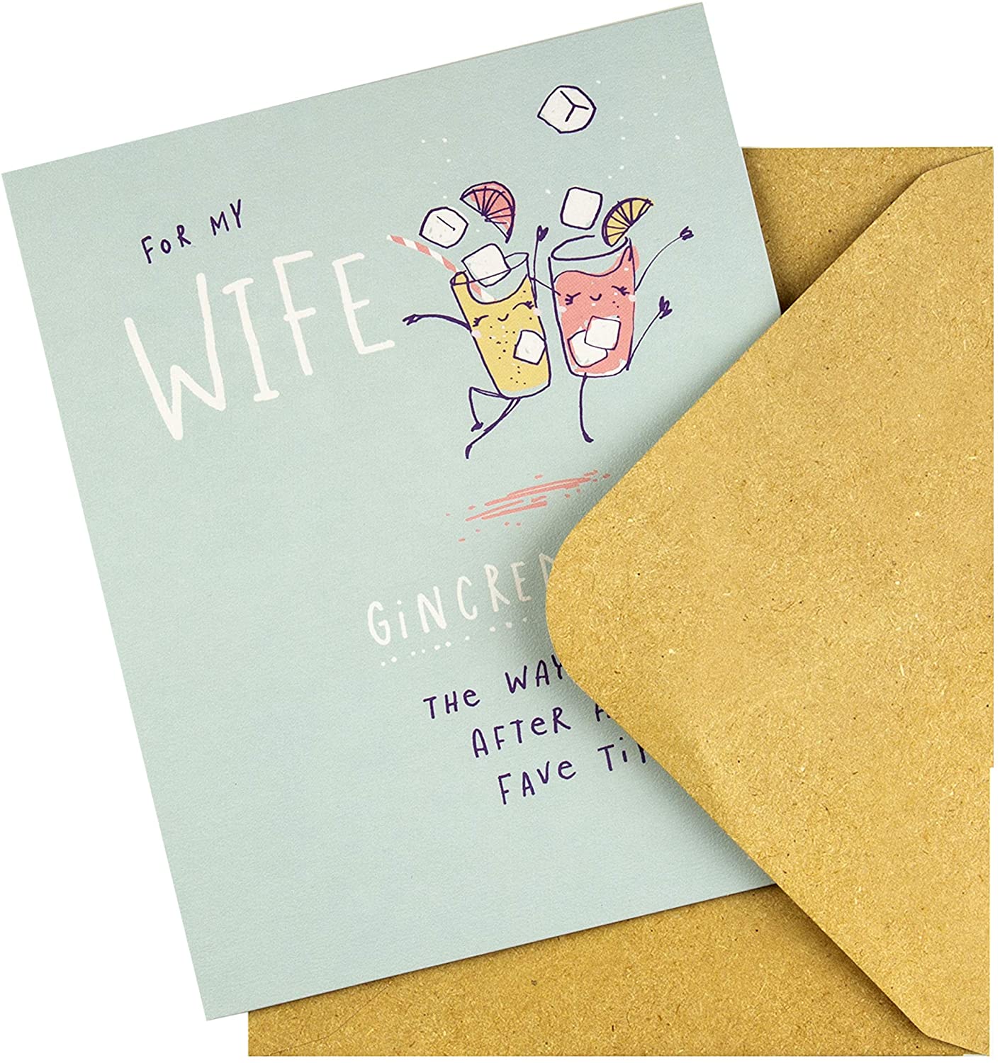 Fun Illustrated Design Wife Birthday Card