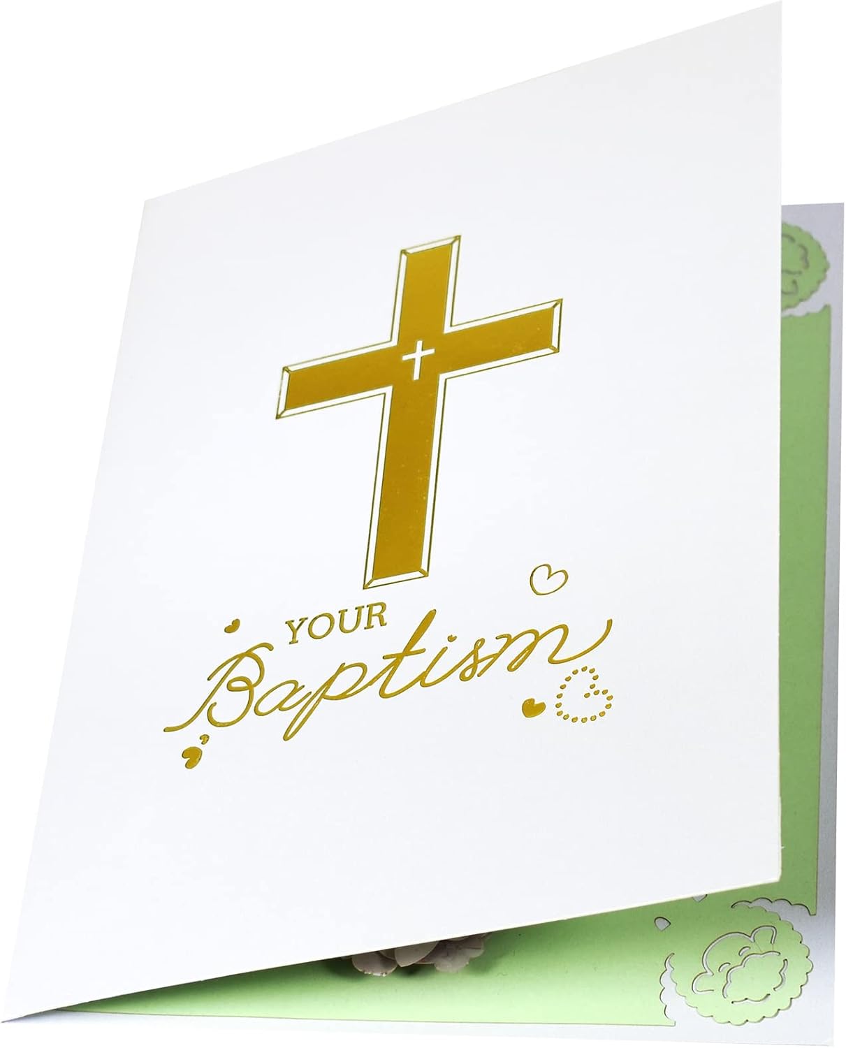 Baptism Lamb Cross Holy Congratulations 3D Pop Up Greeting Card