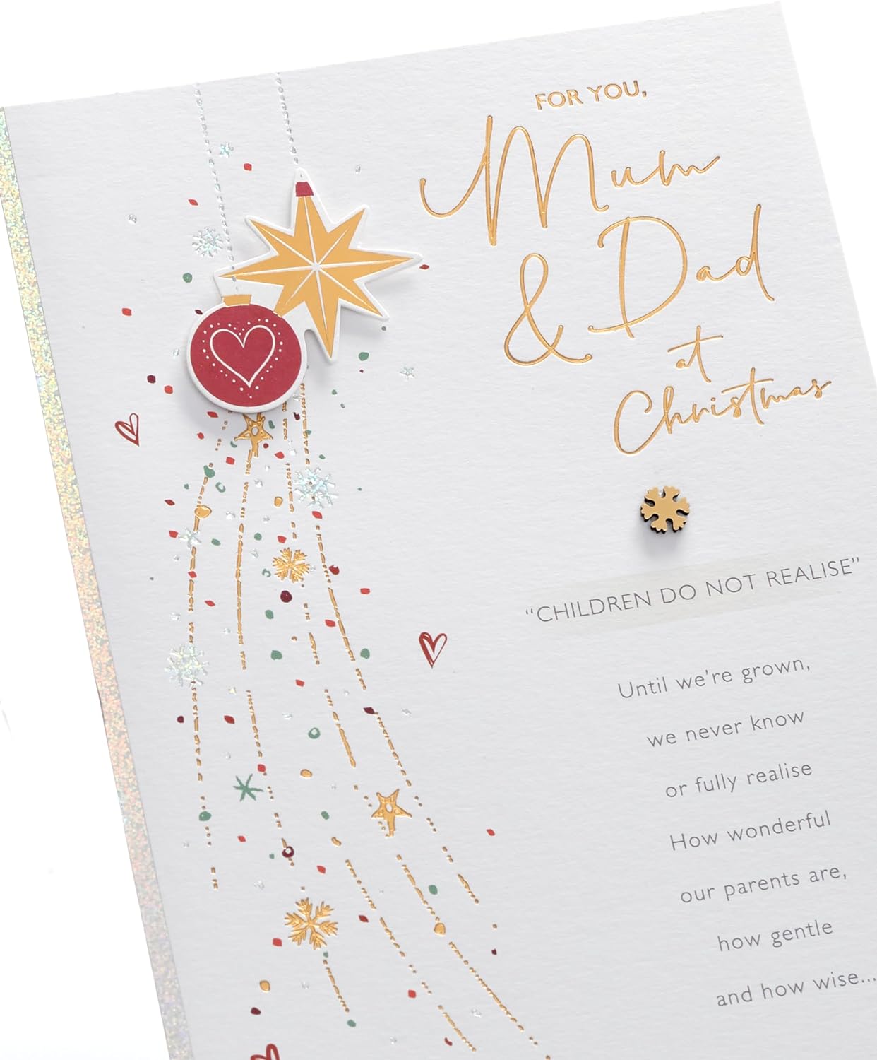 Baubles Design Mum & Dad Christmas Card