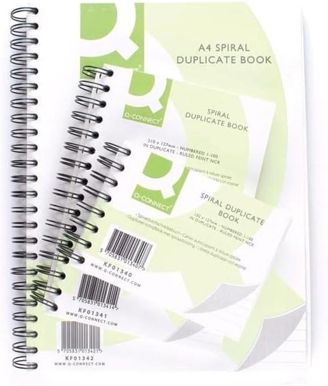 A4 Feint Ruled Wirebound Duplicate Book by Q Connect