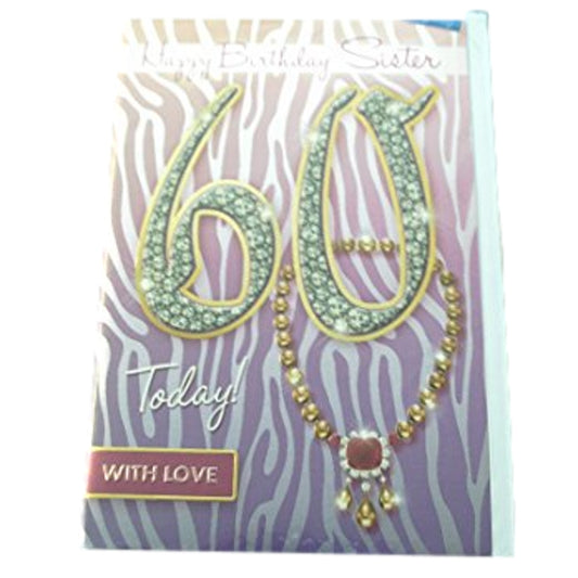 Xpress Yourself Sister 60 Today! Medium Sized Style Birthday Card