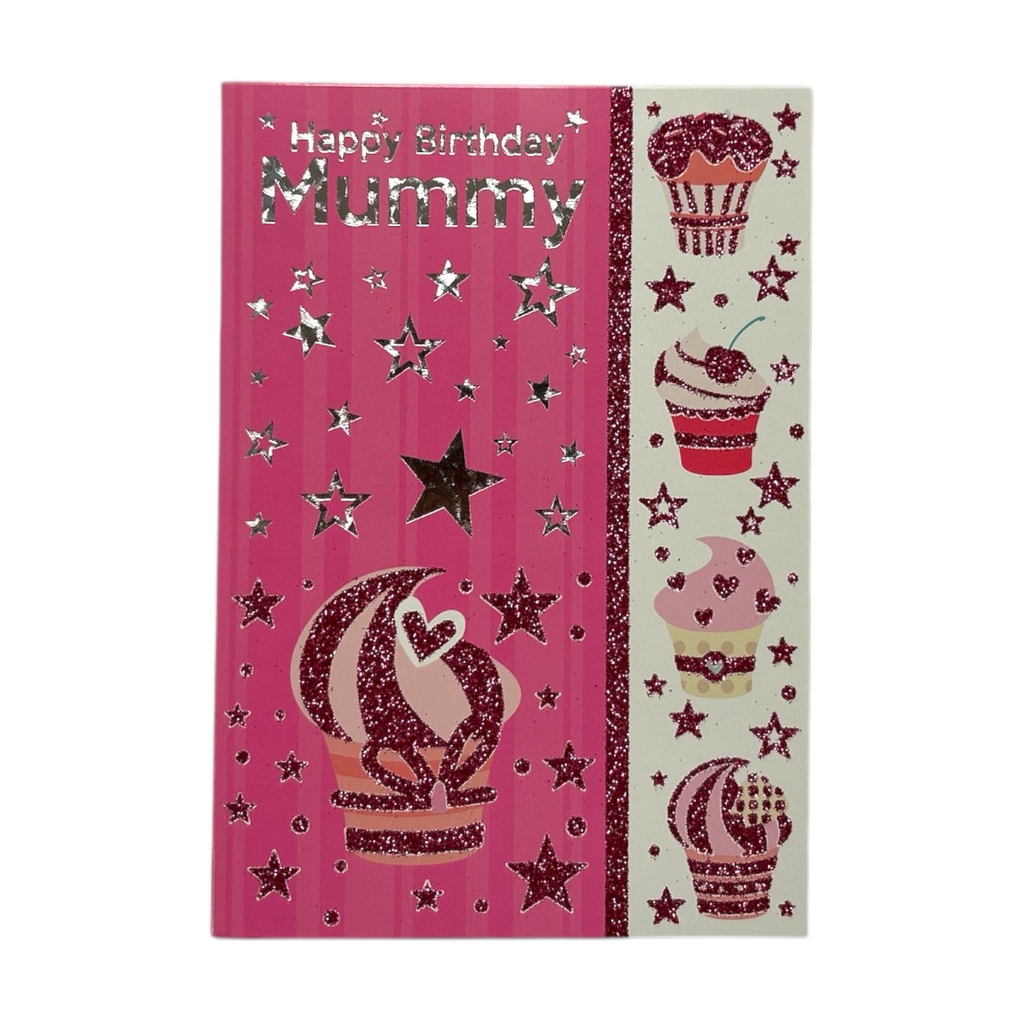 To Mummy Juvenile Pink Cupcakes Design Birthday Card