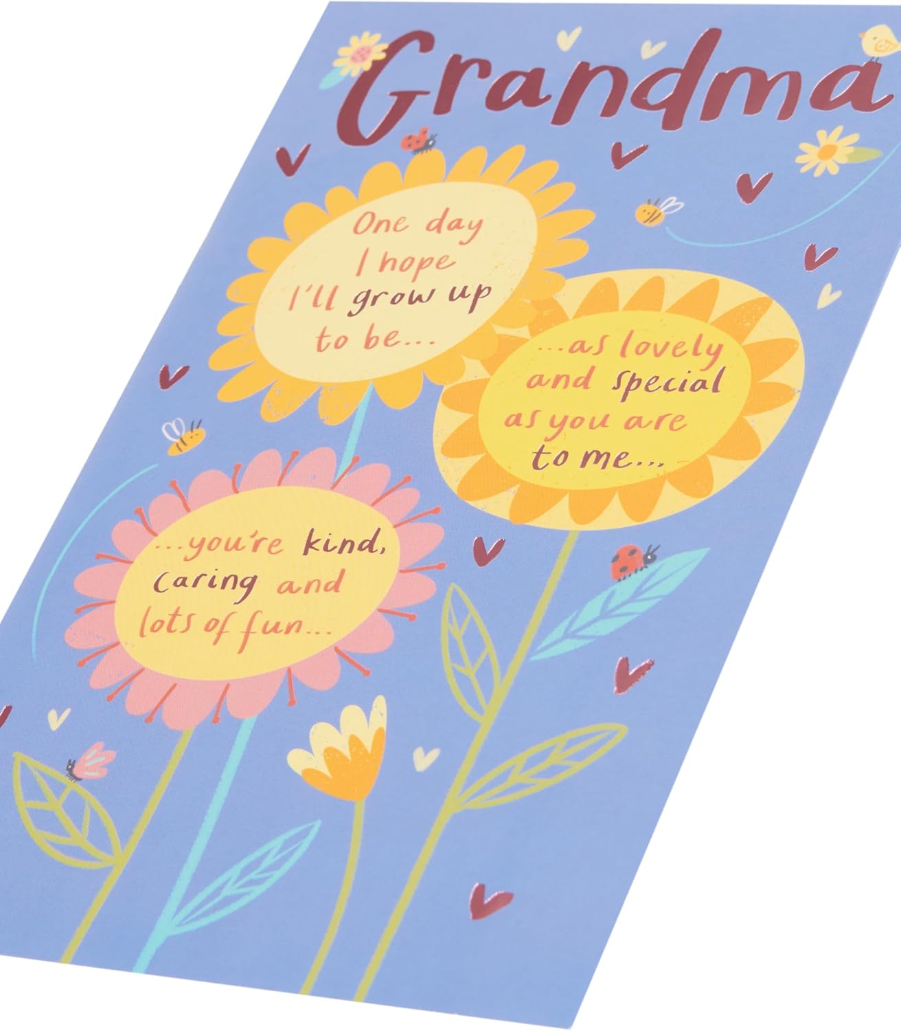 Flowers with Poem Design Grandma Birthday Card