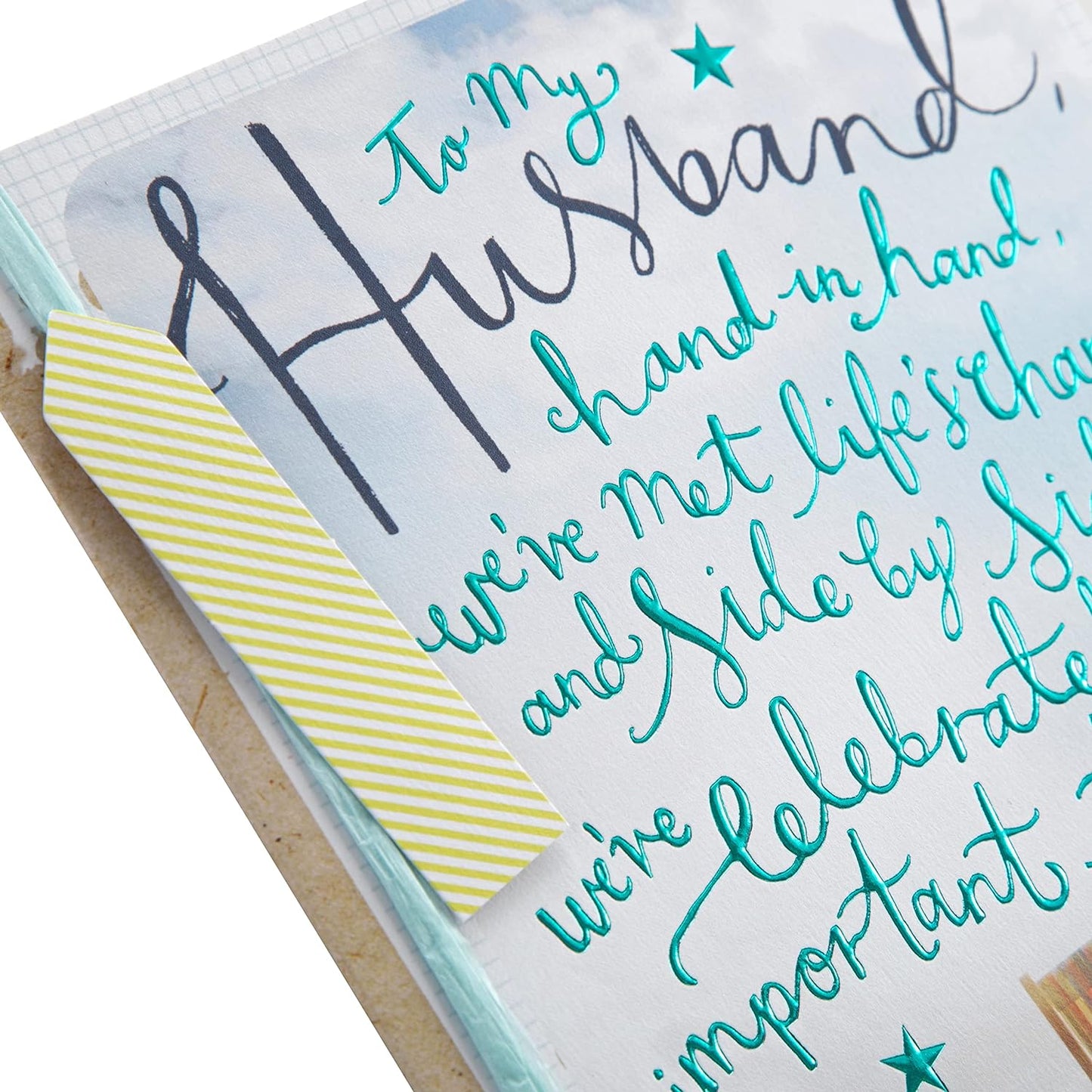 Contemporary Text Based Die Cut Design Husband Birthday Card