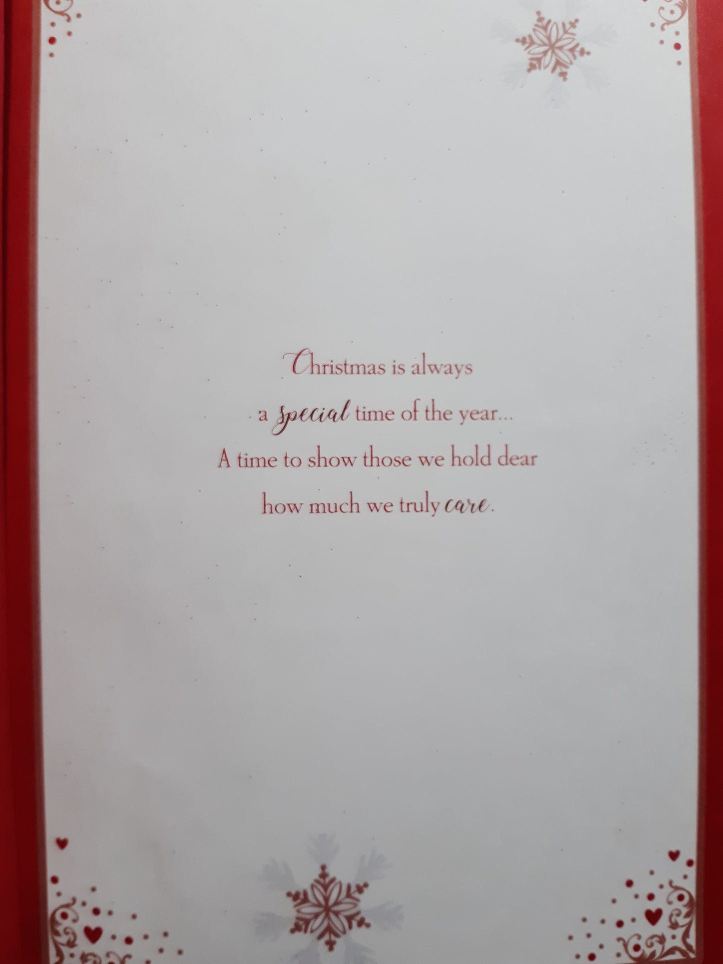 With Love to My Fiancee Couple Walking in Winter Wonderland Design Christmas Card