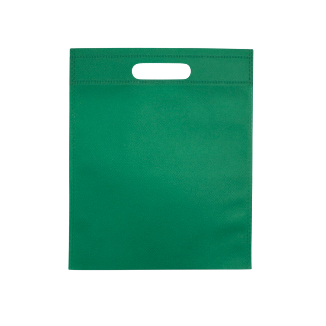 Pack of 25 Dark Green Coloured 30x25cm Non-Woven Patch Handle Bags