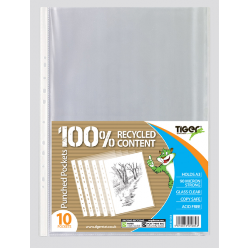 Pack of 10 A3 Punched Pockets (Portrait)