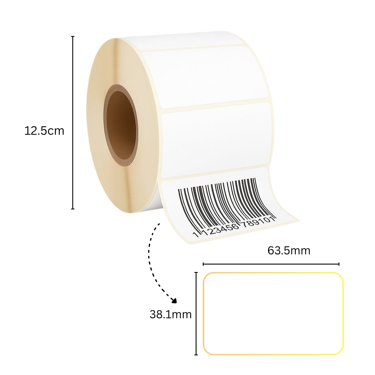 Pack of 18000 White Self Adhesive Thermal Printer Labels Roll 63.5 x 38.1mm