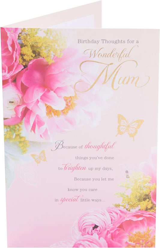 Floral Design Mum Birthday Card Sentimental Words