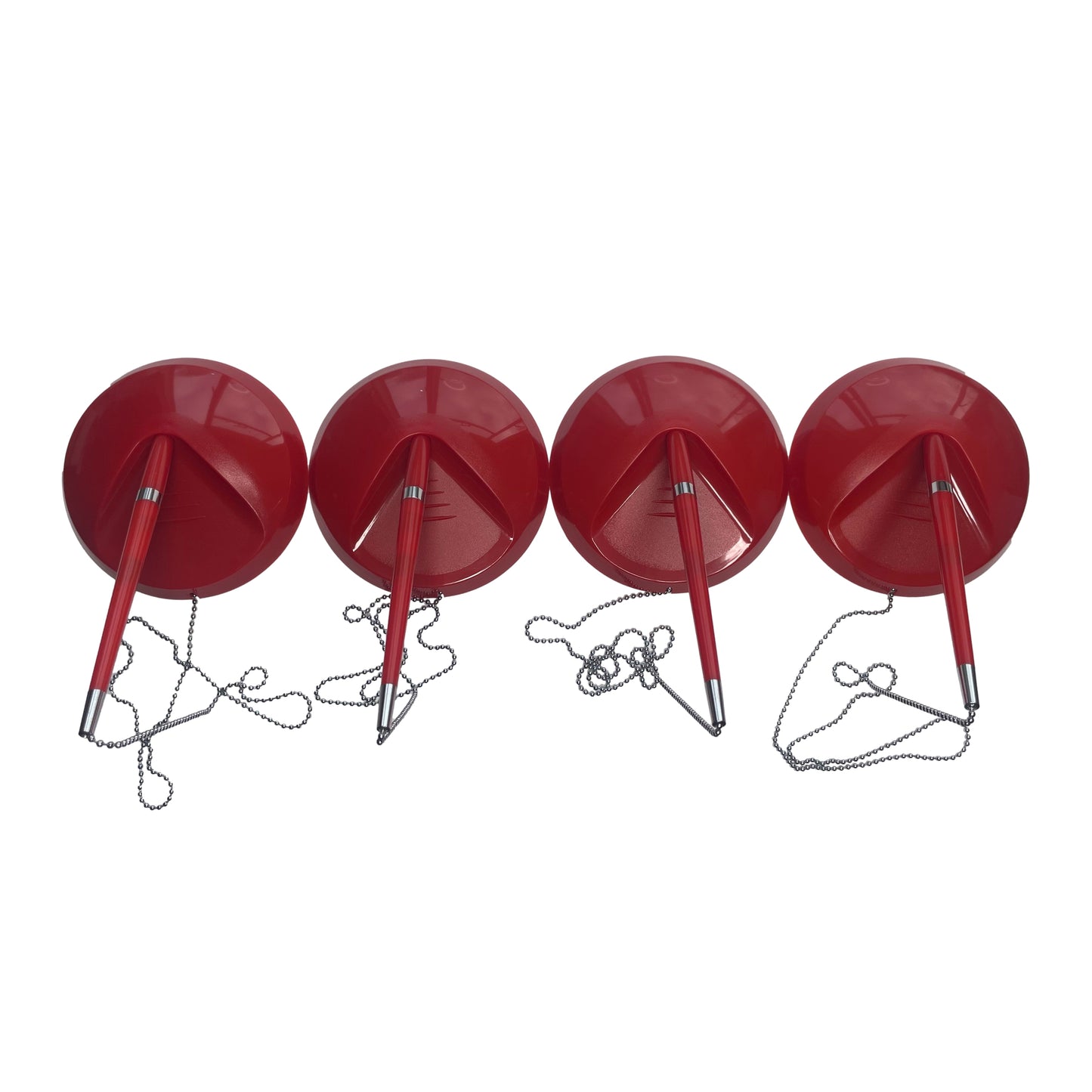 Pack of 4 Red Reception Counter Pens on Chain