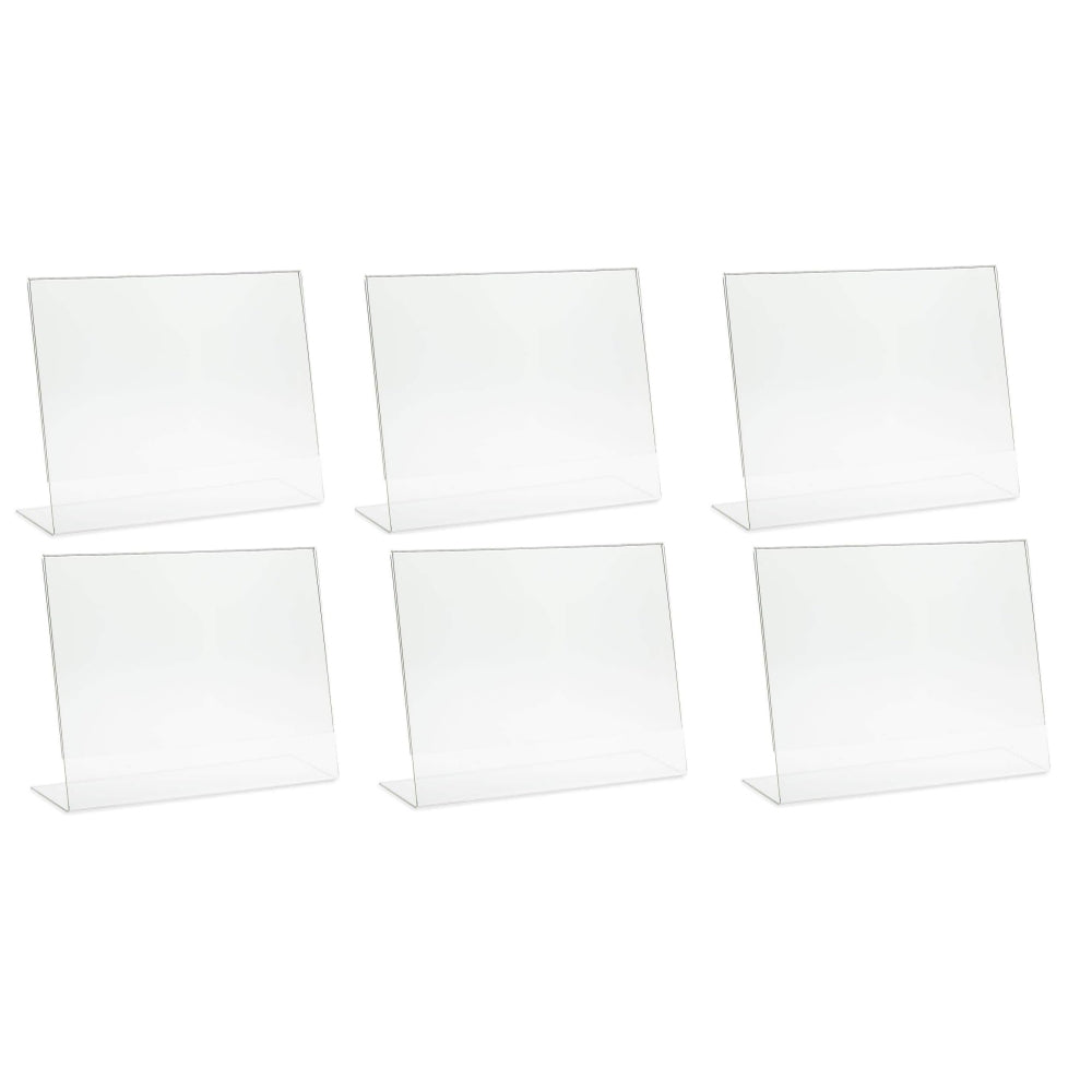 Pack of 6 A5 Horizontal L-Shape Transparent Acrylic Label Sign Holder