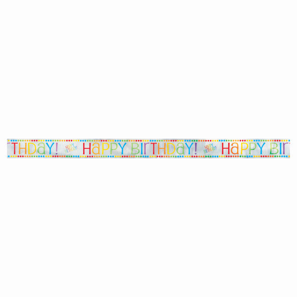 12ft Long Fold Foil Rainbow Birthday Banner