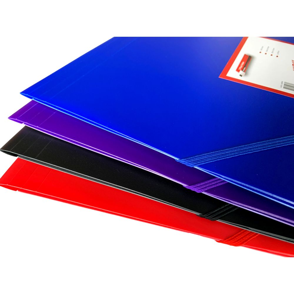Pack of 120 A4 Red 3 Flap Folders with Elasticated Closure