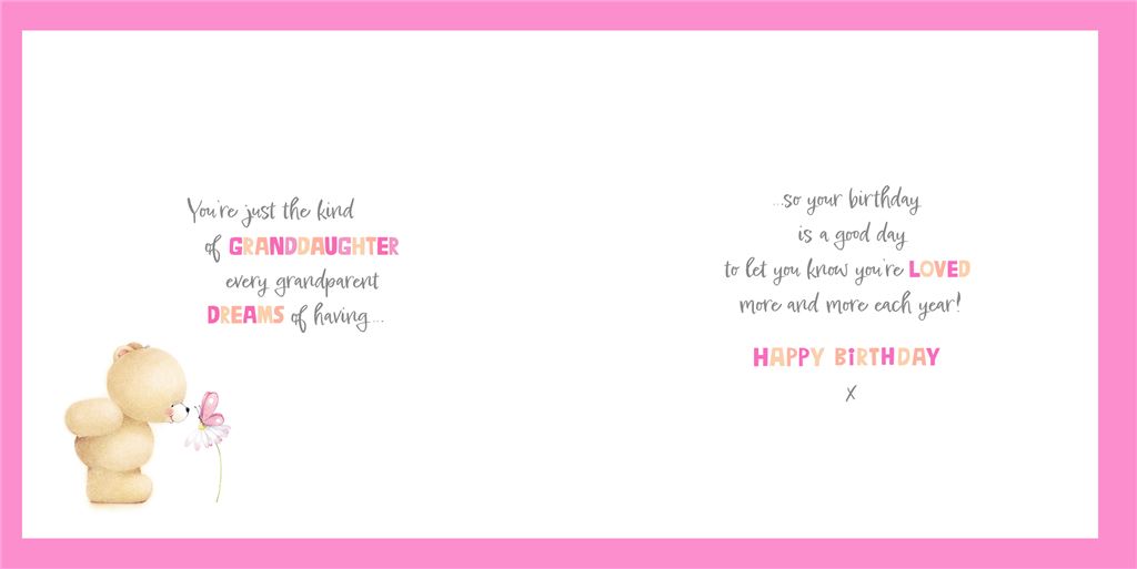 Forever Friends Bears Balloons Design Granddaughter Birthday Card