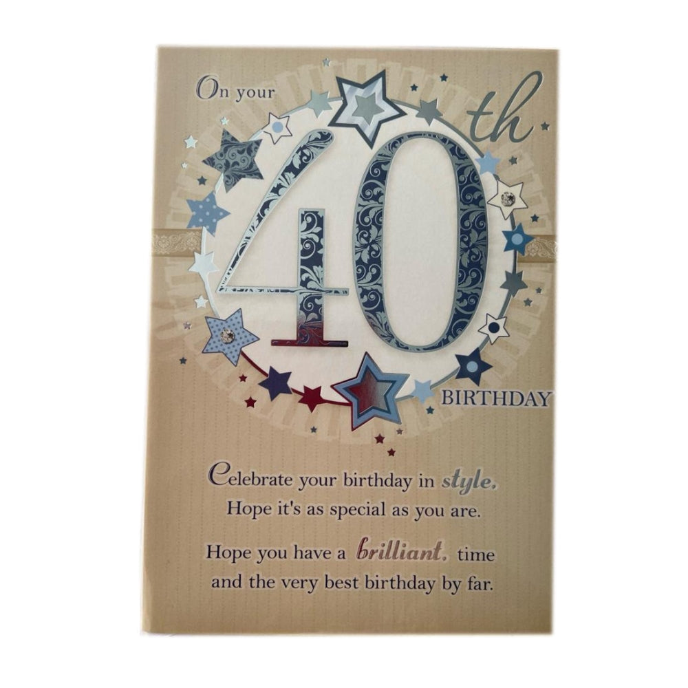 For Him Soft Whispers 40th Birthday Card