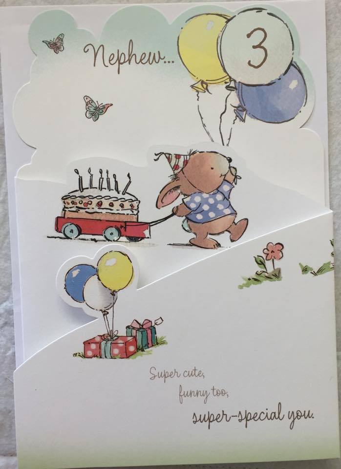 Nephew Age 3 Birthday Card