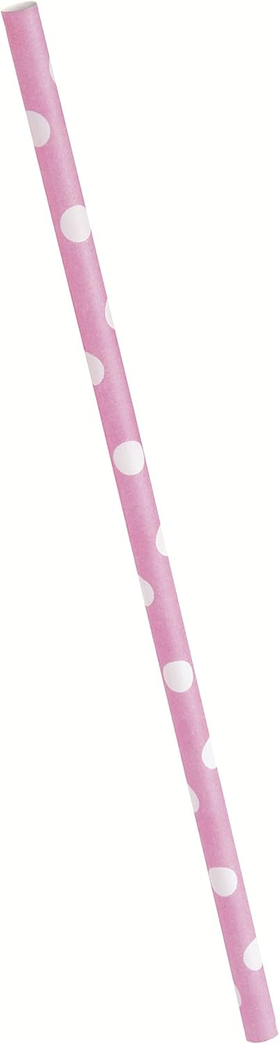 Pack of 10 Lovely Pink Dots Paper Straws