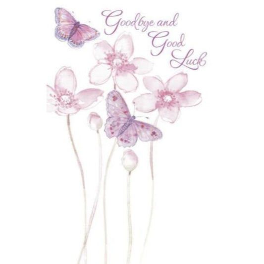 Goodbye and Good Luck Glitter Greeting Card