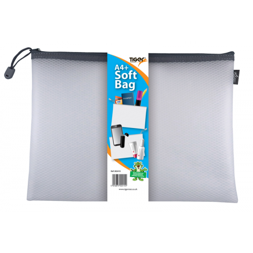 A4+ White Soft Zip Bag