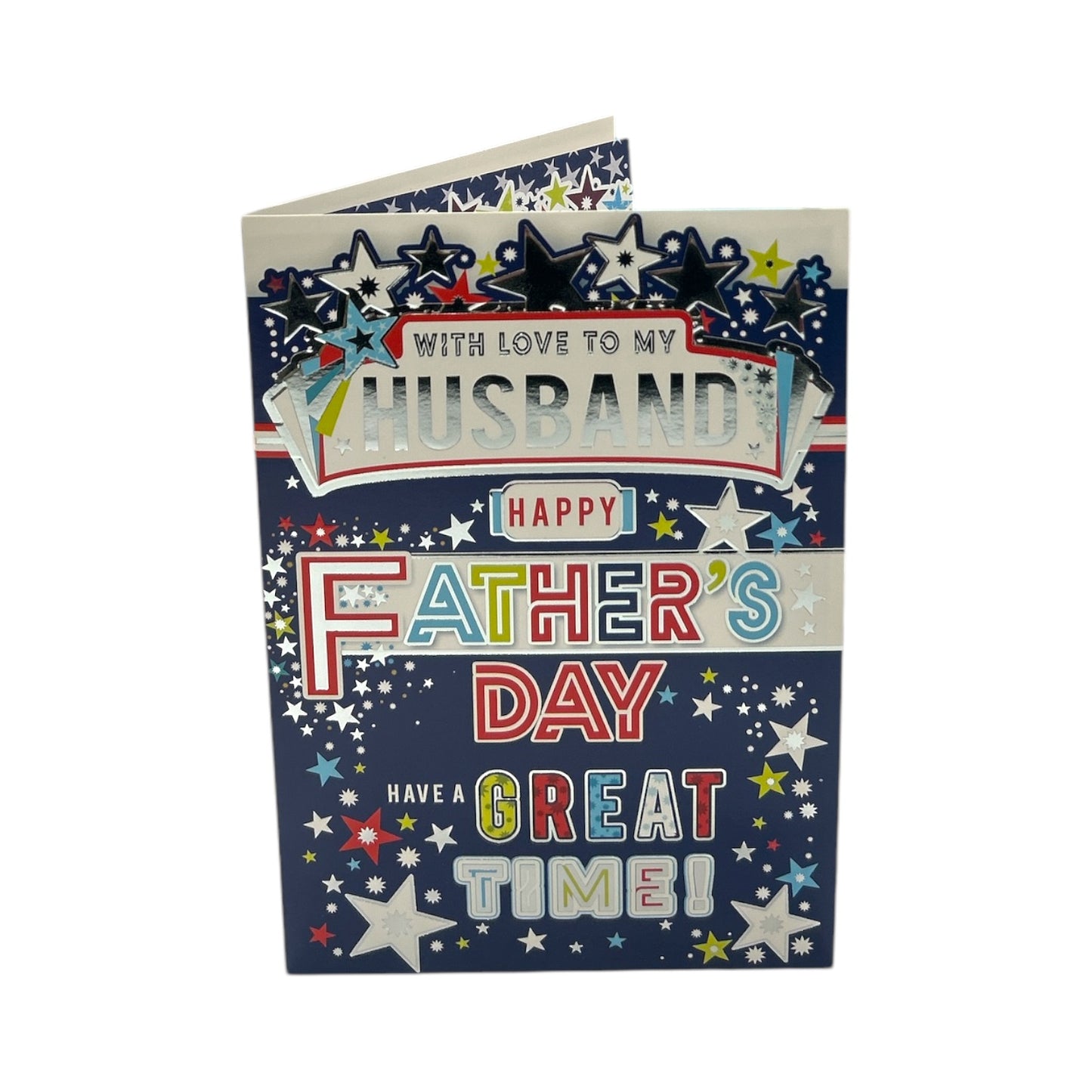 To My Husband Star Design Blue Father's Day Card