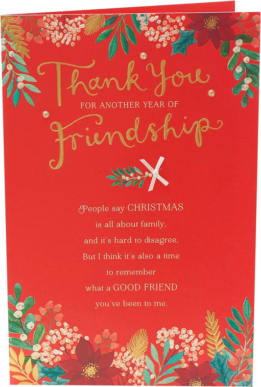 Christmas Card for Friend Heartfelt Design and Verse (Pack of 6)