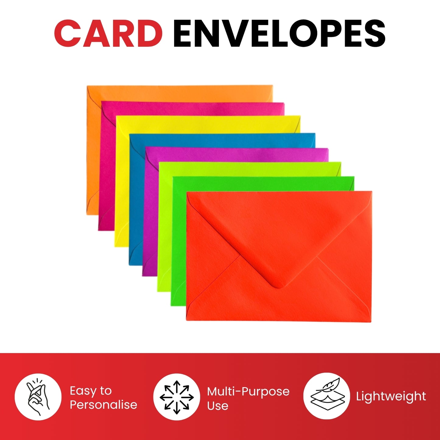 Pack of 50 Vivid Sunshine Orange 114x162mm Gummed Envelopes