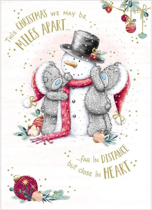 Bears With Snowman Across The Miles Christmas Card