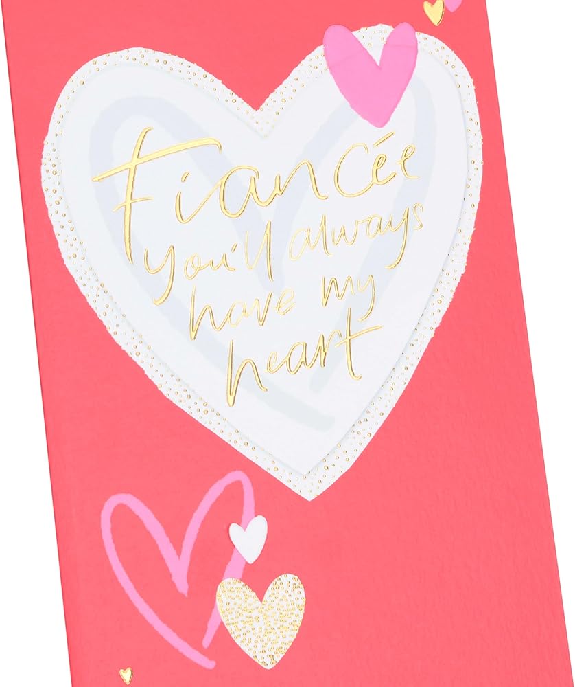 Hearts Design Fiancée Valentine's Day Card