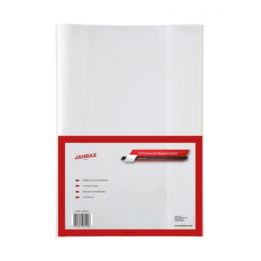 Pack of 50 A4 Clear Exercise Book Covers by Janrax