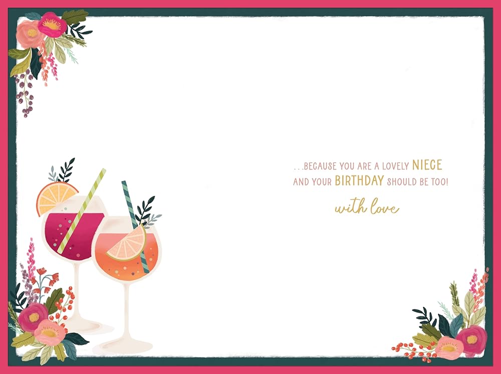 Cocktail Glasses Lovely Niece Stylish Birthday Card