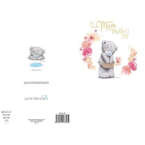 For Mum Tatty Teddy With Card And Flower Design Mother's Day Card