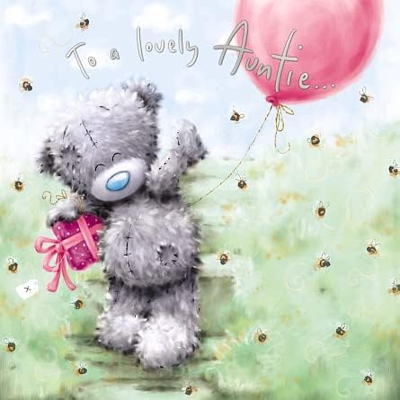 Bear With Busy Bees Auntie Birthday Card