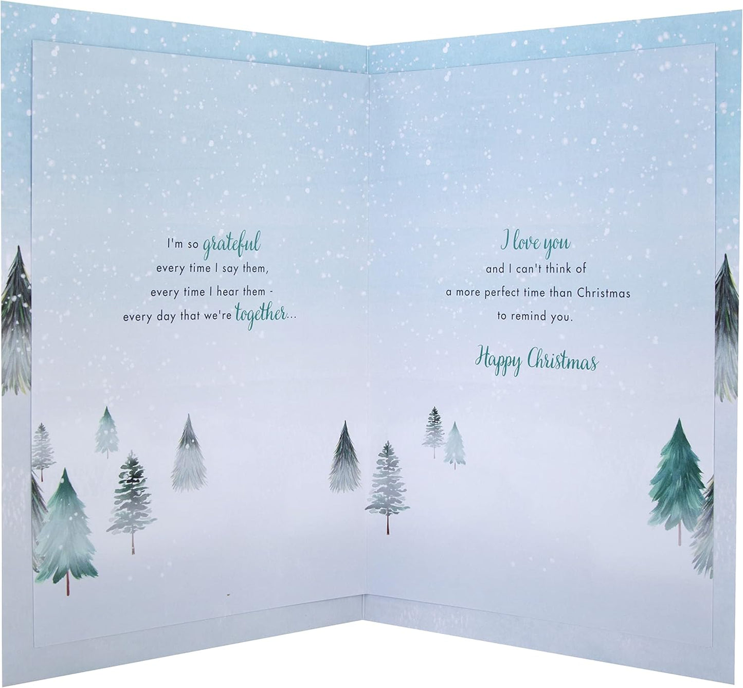 Classic Winter Scene with Tree Design for One I Love Boxed Christmas Card