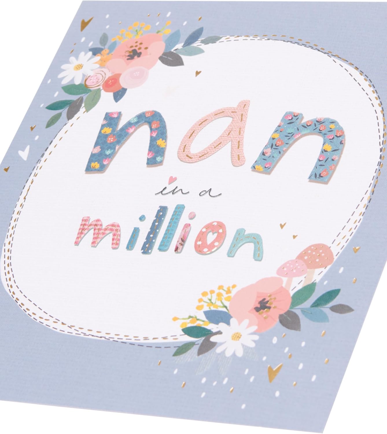 Stitch Lettering Nan Birthday Card