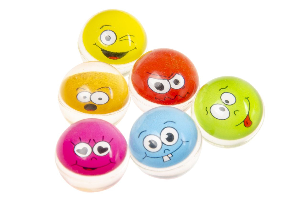 Pack of 50 Emotion Faces Bouncing Ball 32mm